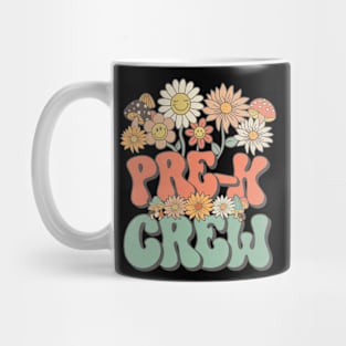 Pre-K Crew Retro Groovy Daisy Back To School Funny Teacher Girls Mug